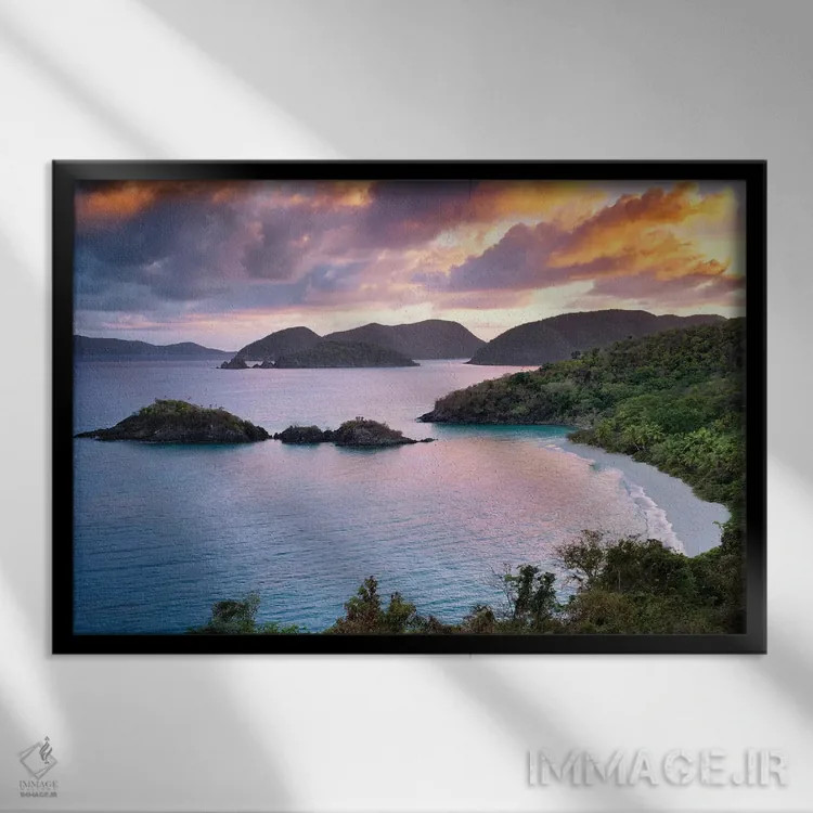 تابلو طلوع خلیج ترانک (محل) اثر دنیس فراتس - نمای قابدار مشکی