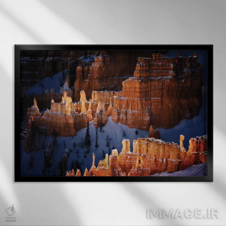 تابلو ستون سنگی بریس ۲ (پارک ملی در آمریکا) اثر دنیس فراتس - نمای قابدار مشکی