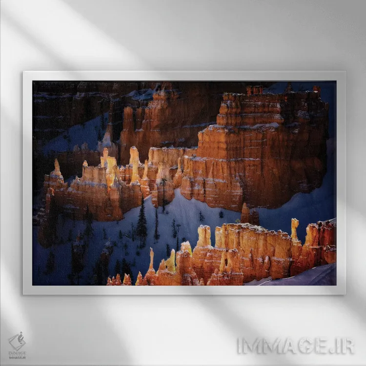 تابلو ستون سنگی بریس ۲ (پارک ملی در آمریکا) اثر دنیس فراتس - نمای قابدار سفید