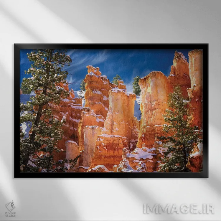 تابلو تندیسهای بریس (پارک ملی در آمریکا) اثر دنیس فراتس - نمای قابدار مشکی