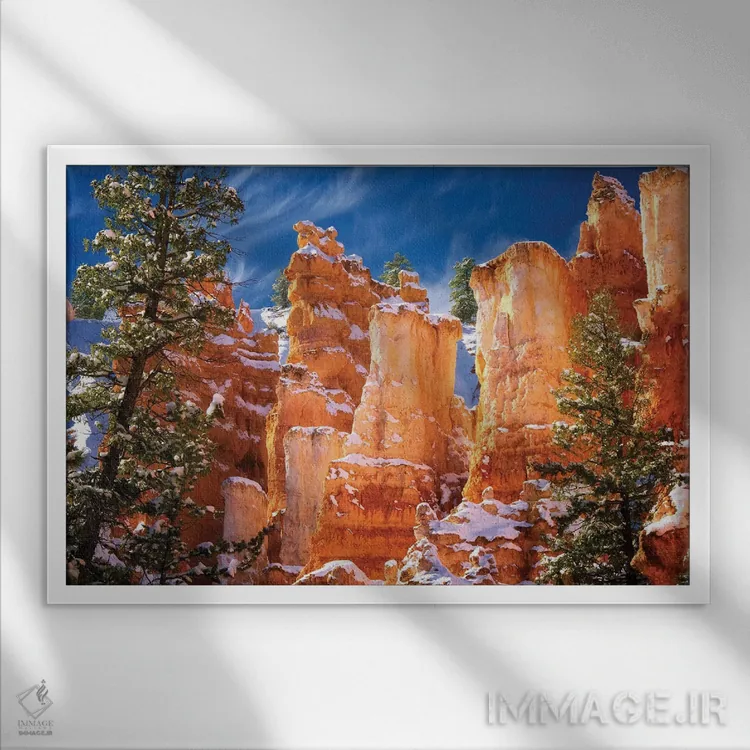 تابلو تندیسهای بریس (پارک ملی در آمریکا) اثر دنیس فراتس - نمای قابدار سفید