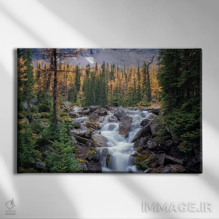 تابلو آبشار کانادا اثر دنیس فراتس - نمای روبهرو روی دیوار