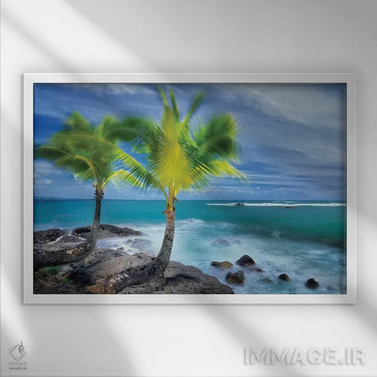 تابلو گرمسیری با هم I اثر دنیس فراتس - نمای قابدار سفید