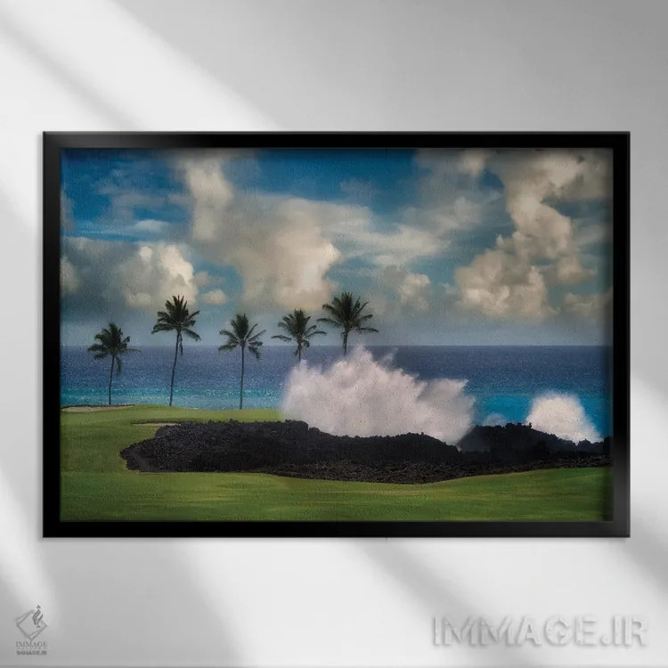 تابلو موج گلف اثر دنیس فراتس - نمای قابدار مشکی