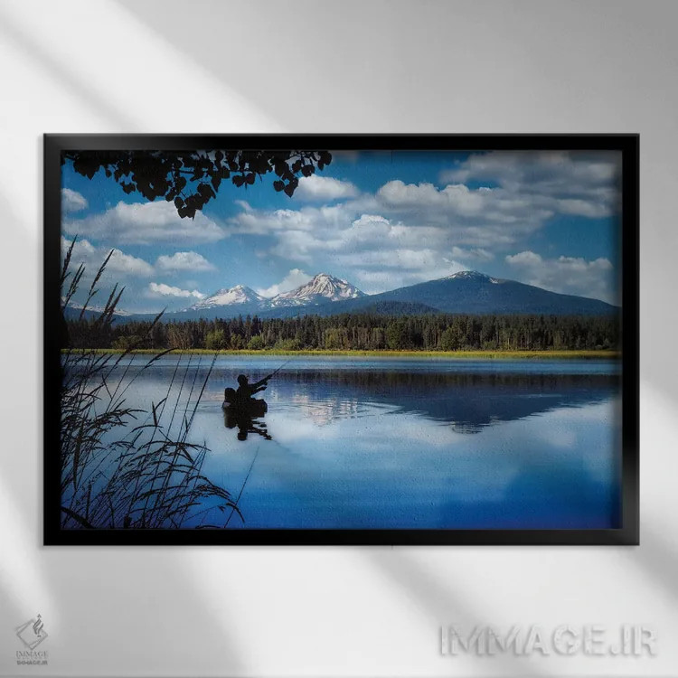 تابلو ماهیگیری آرام اثر دنیس فراتس - نمای قابدار مشکی