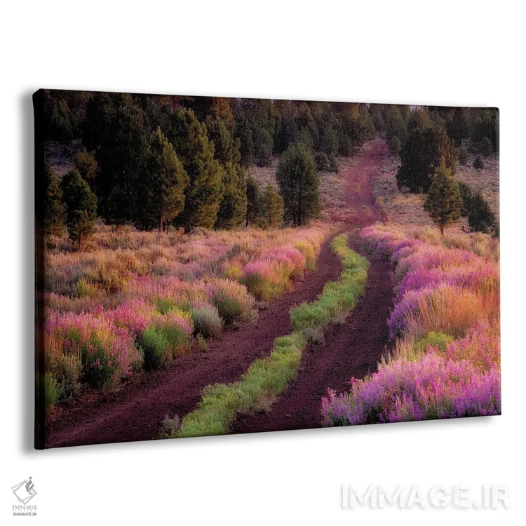 تابلو جاده با حاشیه گل لوپین اثر دنیس فراتس - نمای پرسپکتیو محصول