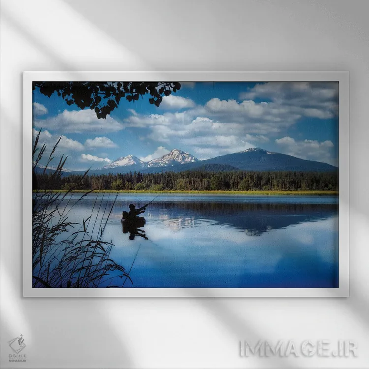 تابلو ماهیگیری آرام اثر دنیس فراتس - نمای قابدار سفید