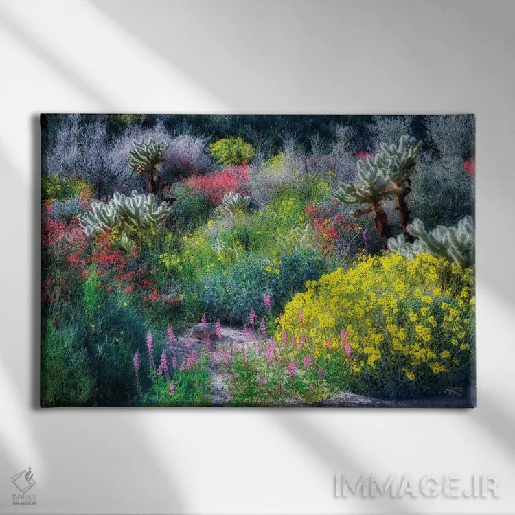 تابلو گلهای وحشی بورگو (منطقه در کالیفرنیا) اثر دنیس فراتس - نمای روبهرو روی دیوار