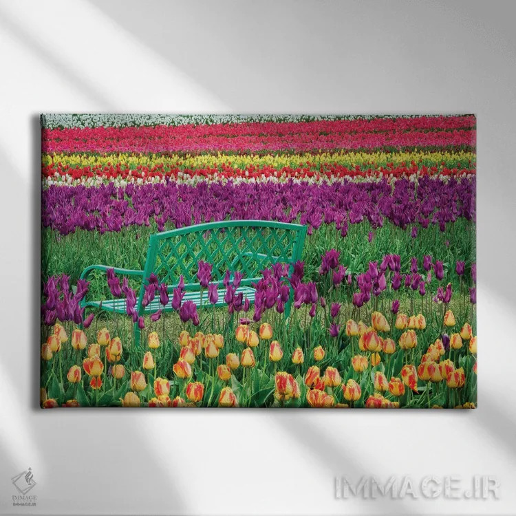 تابلو نیمکت لالهها دو اثر دنیس فراتس - نمای روبهرو روی دیوار