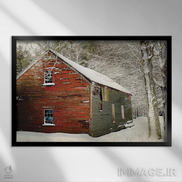 تابلو انبار قرمز اثر دبرا اوبرتانک - نمای قابدار مشکی