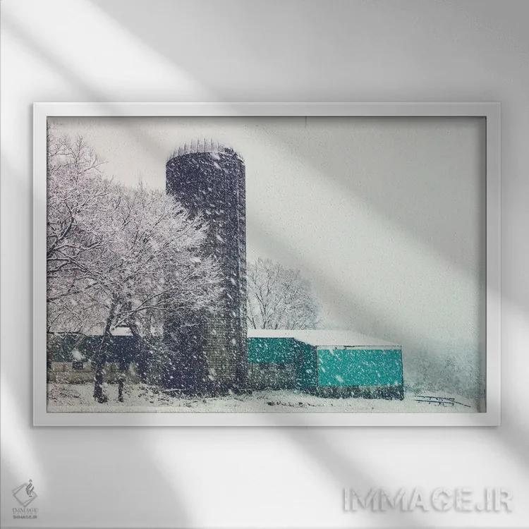 تابلو زمستان در مزرعه اثر دبرا اوبرتانک - نمای قابدار سفید