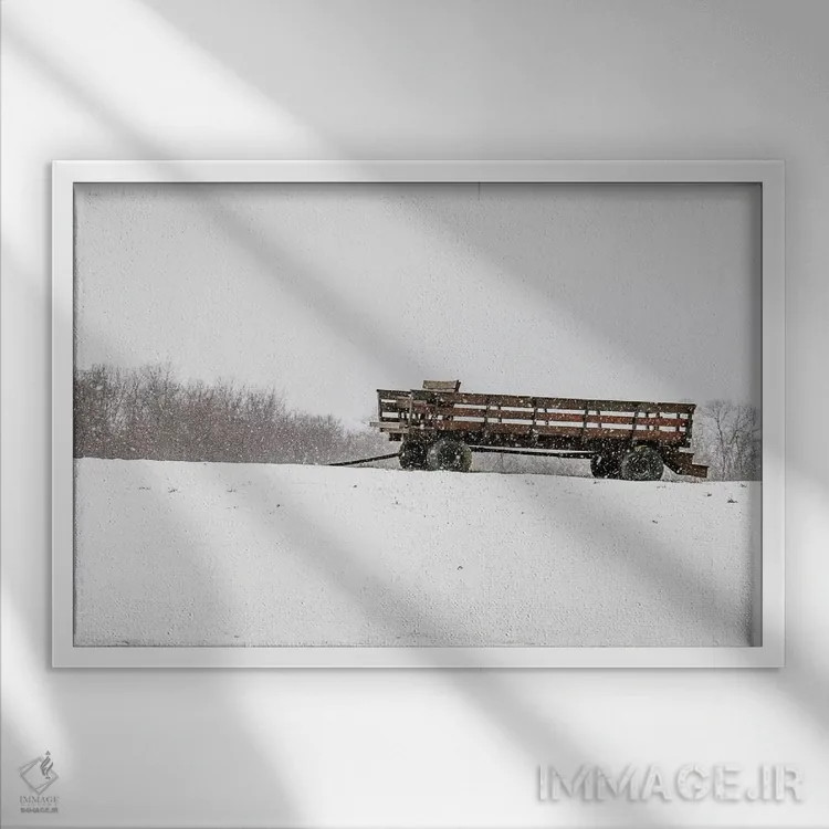 تابلو واگن زمستانی اثر دبرا اوبرتانک - نمای قابدار سفید