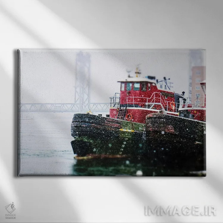 تابلو یدککشهای برفی اثر دبرا اوبرتانک - نمای روبهرو روی دیوار