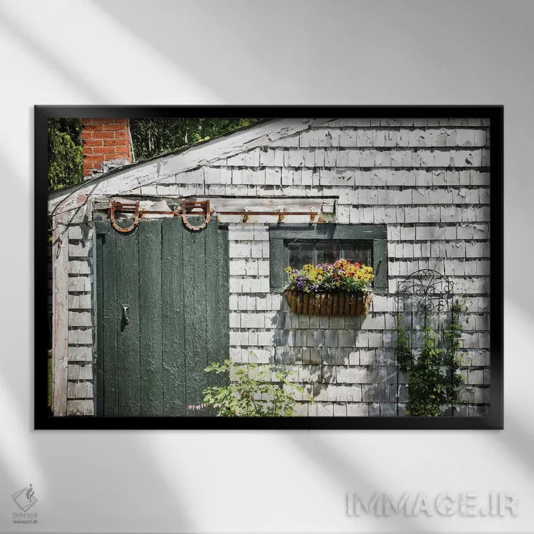 تابلو سایبان گلدانکاری اثر دبرا اوبرتانک - نمای قابدار مشکی