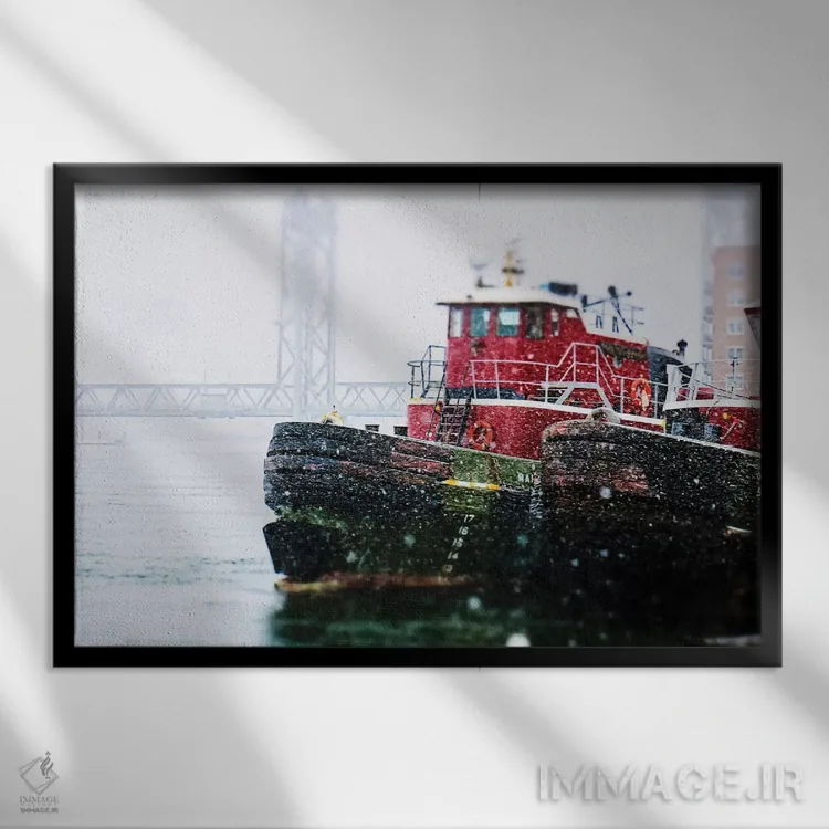 تابلو یدککشهای برفی اثر دبرا اوبرتانک - نمای قابدار مشکی