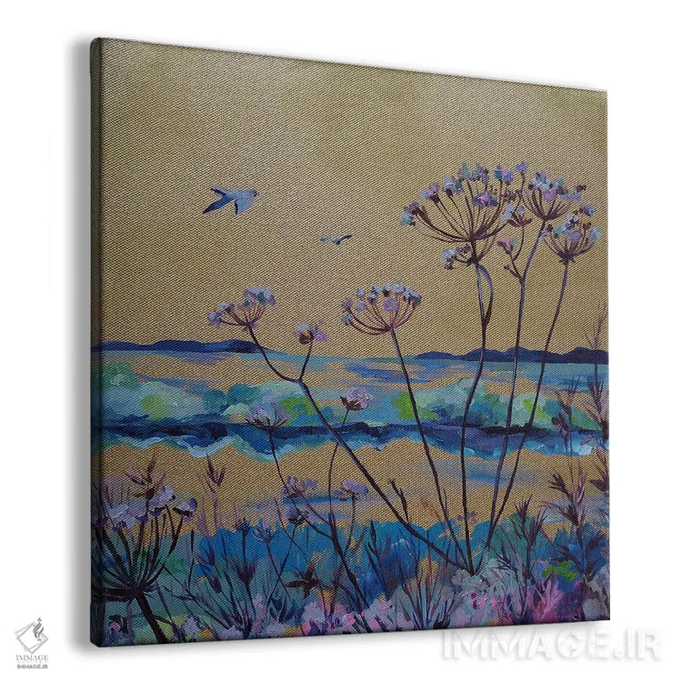 تابلو منظره طلایی اثر دلنارا ال - نمای پرسپکتیو محصول