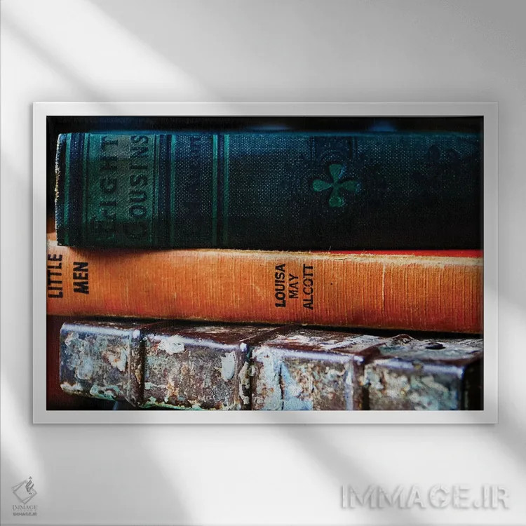 تابلو کتابهای قدیمی اثر دبرا اوبرتانک - نمای قابدار سفید