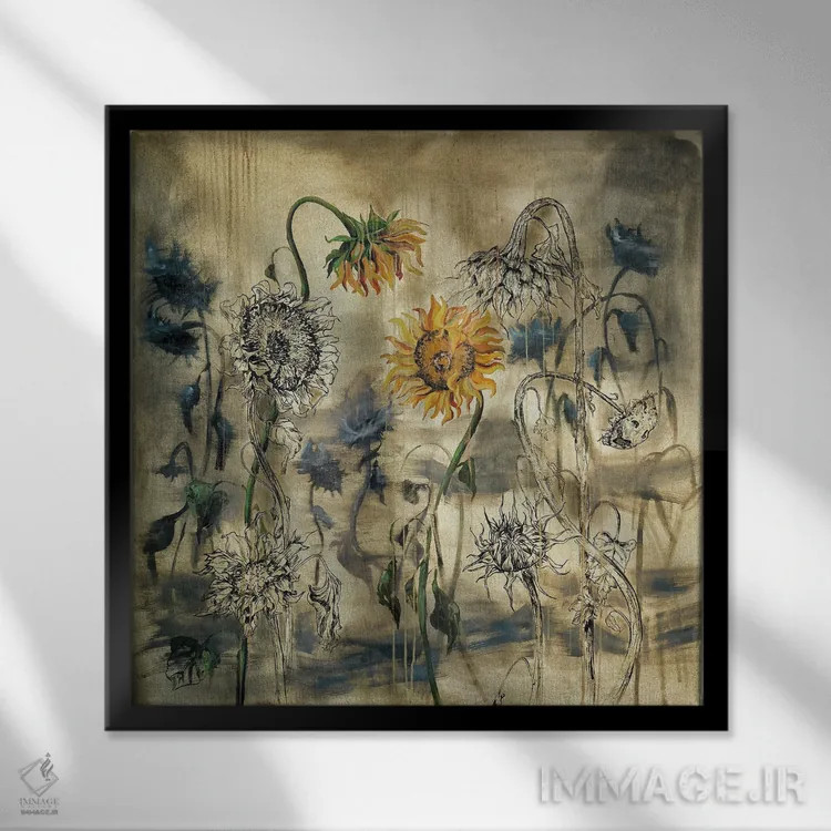 تابلو نیاکان اثر دلنارا ال - نمای قابدار مشکی