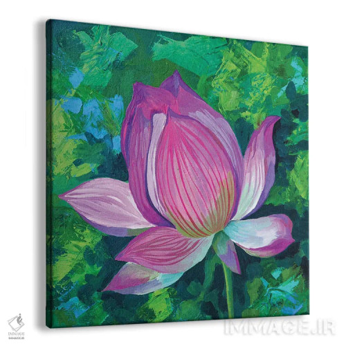 تابلو نیلوفر آبی اثر دلنارا ال - نمای پرسپکتیو محصول