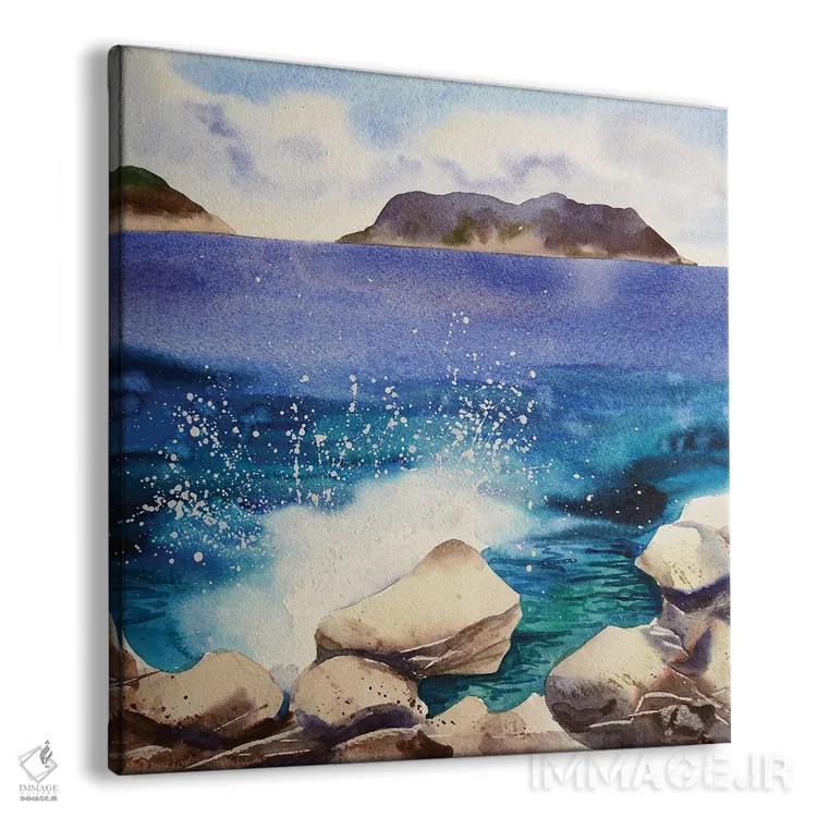تابلو دریای مدیترانه اثر دلنارا ال - نمای پرسپکتیو محصول