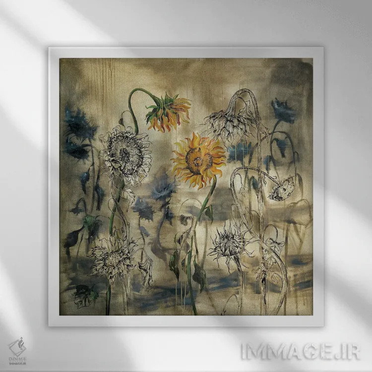 تابلو نیاکان اثر دلنارا ال - نمای قابدار سفید