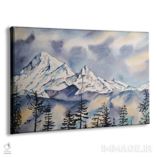 تابلو قلههای برفی اثر دلنارا ال - نمای پرسپکتیو محصول