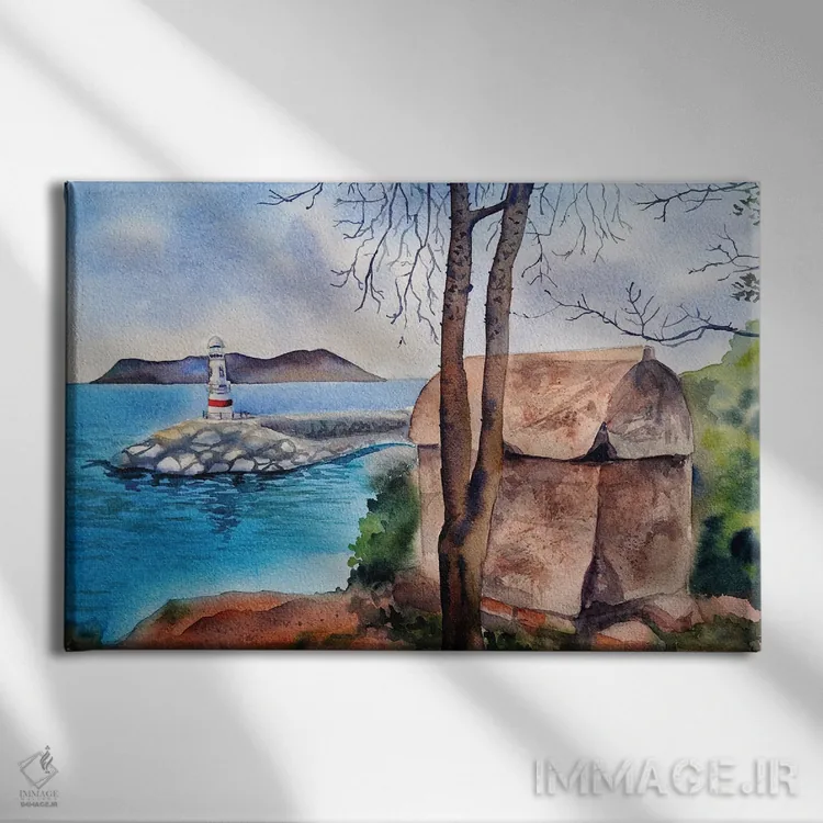 تابلو مقبرهٔ لیکیایی (تمدن لیکیه، ترکیه) اثر دلنارا ال - نمای روبهرو روی دیوار