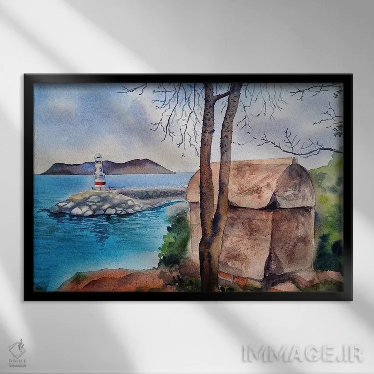 تابلو مقبرهٔ لیکیایی (تمدن لیکیه، ترکیه) اثر دلنارا ال - نمای قابدار مشکی