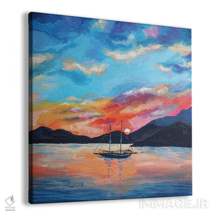 تابلو هنگام غروب اثر دلنارا ال - نمای پرسپکتیو محصول