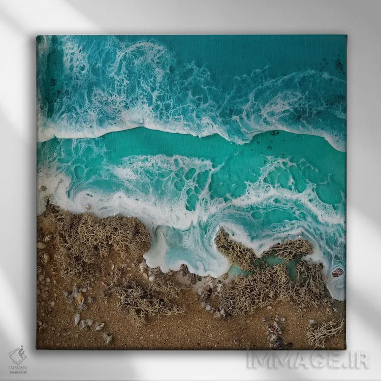 تابلو اقیانوسهای درختی ۳ اثر دلنارا ال - نمای روبهرو روی دیوار