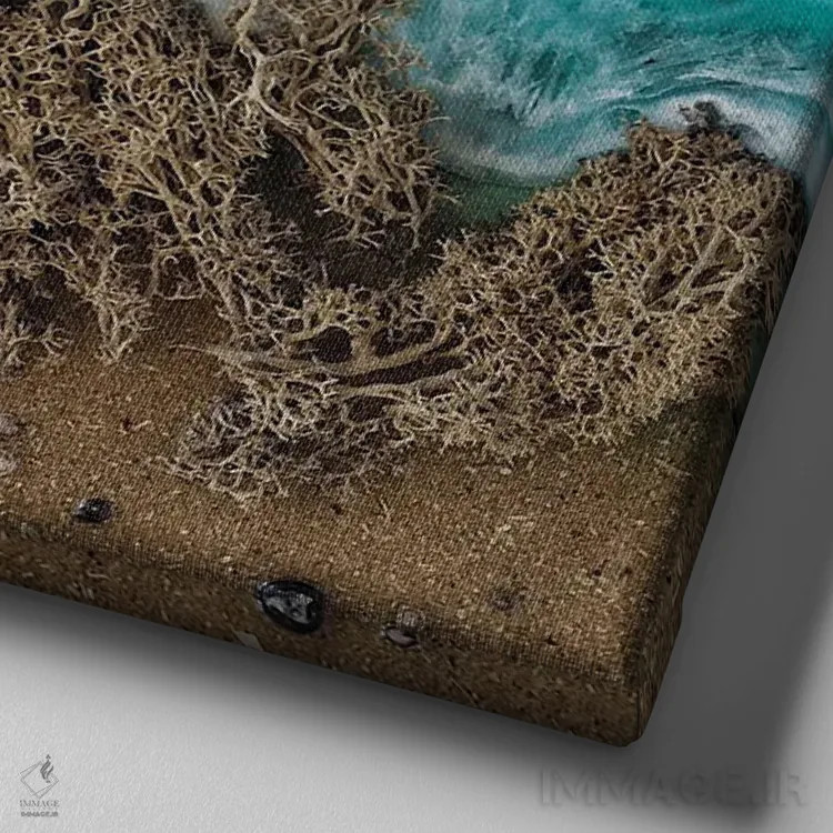 تابلو اقیانوسهای درختی ۲ اثر دلنارا ال - نمای نزدیک بافت بوم
