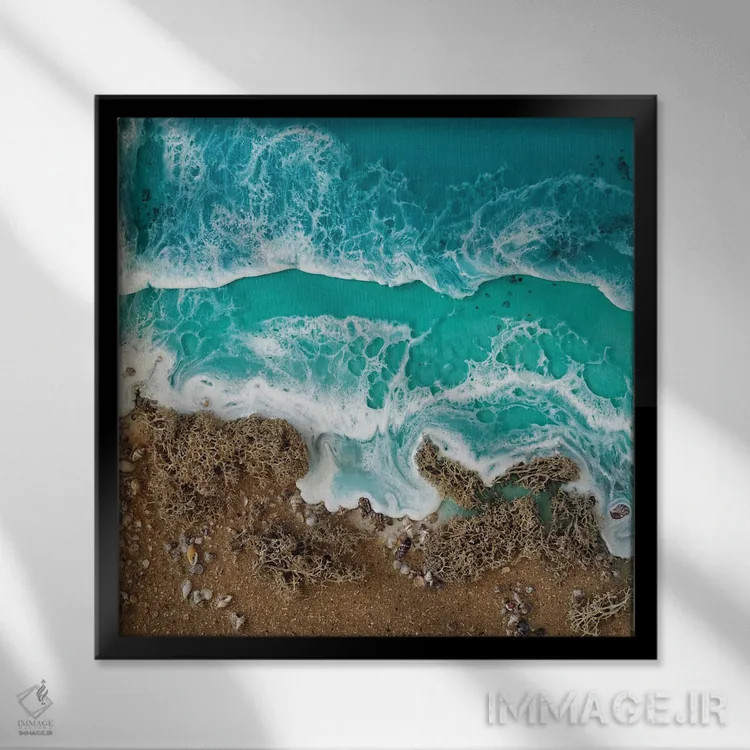 تابلو اقیانوسهای درختی ۳ اثر دلنارا ال - نمای قابدار مشکی