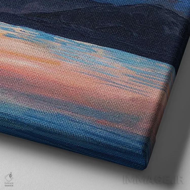 تابلو هنگام غروب اثر دلنارا ال - نمای نزدیک بافت بوم