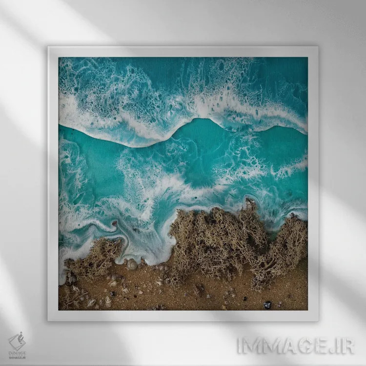 تابلو اقیانوسهای درختی ۲ اثر دلنارا ال - نمای قابدار سفید