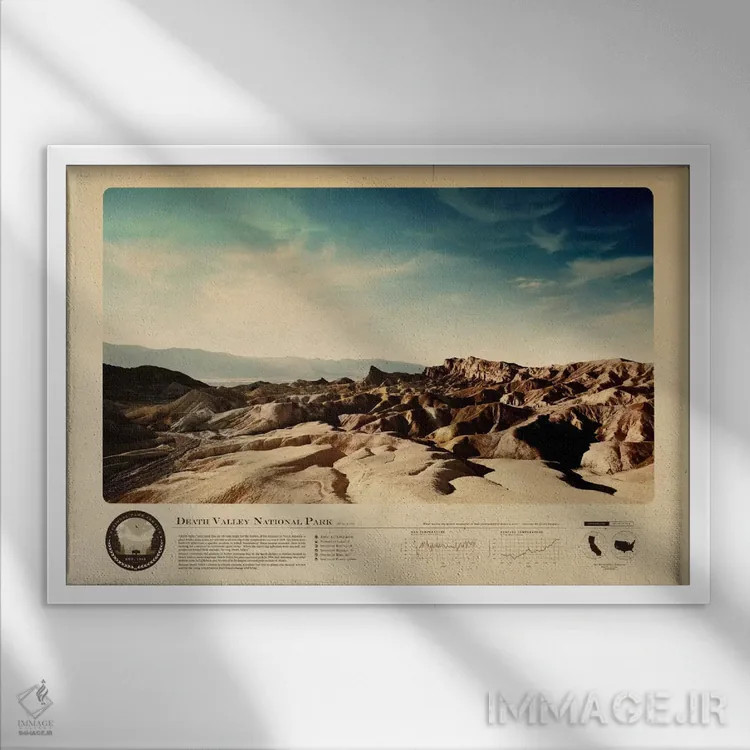 تابلو پارک ملی دره مرگ (آمریکا) اثر طراحی ۲۰۴۶ - نمای قابدار سفید