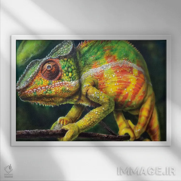 تابلو پلنگ آفتابپرست اثر درک تورکوت - نمای قابدار سفید