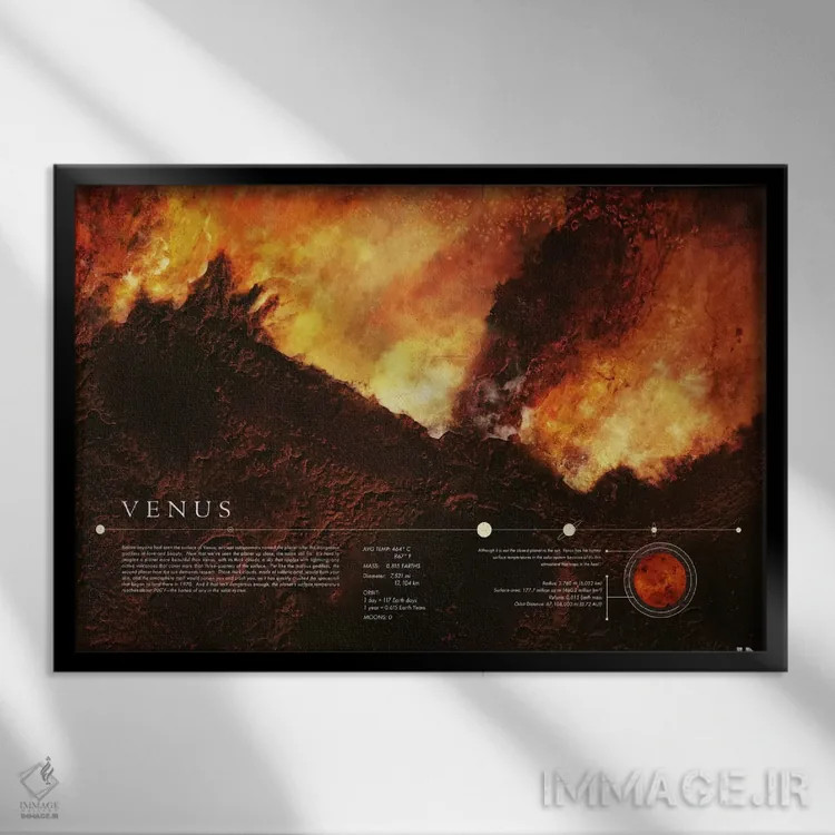 تابلو زهره (سیاره) اثر طراحی ۲۰۴۶ - نمای قابدار مشکی
