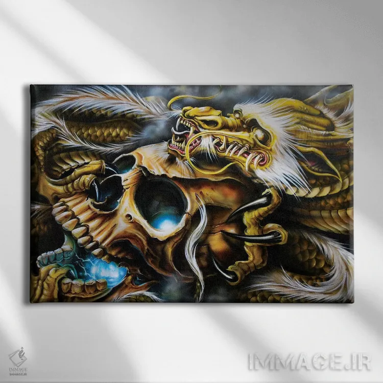 تابلو جستجوی اژدهای طلایی اثر درک تورکوت - نمای روبهرو روی دیوار