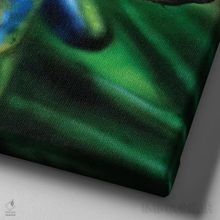 تابلو قورباغه درختی II اثر درک تورکوت - نمای نزدیک بافت بوم