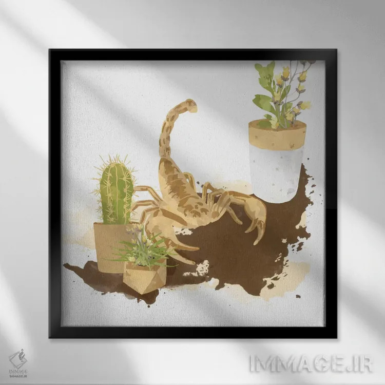 تابلو خانه مدرن بیابانی اثر فایو بای فایو کالکتیو - نمای قابدار مشکی