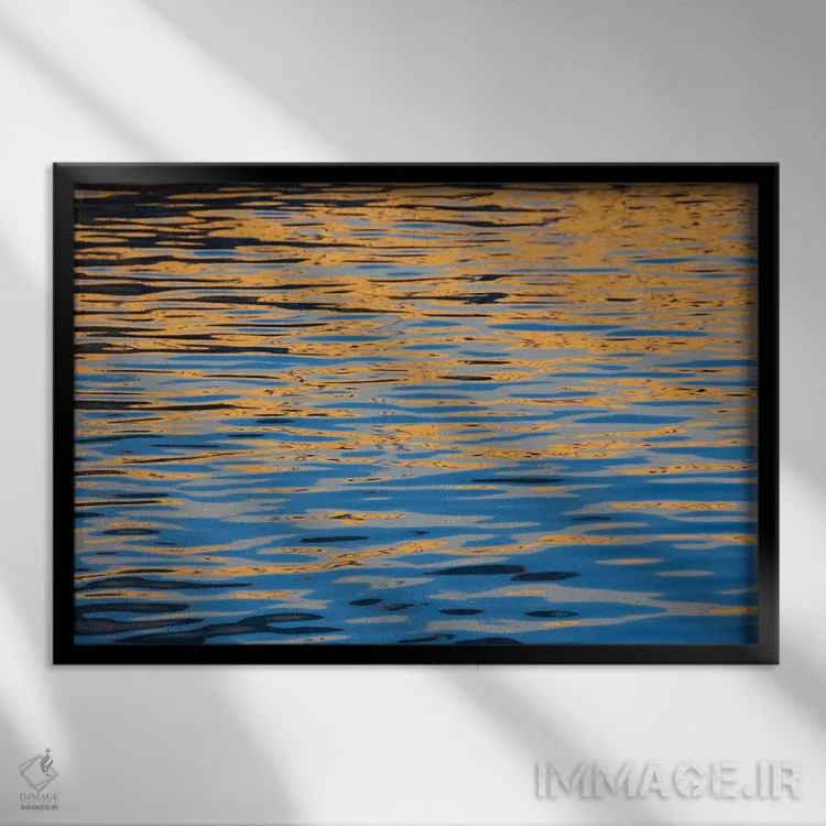 تابلو Canary Islands, Spain,نگاهی انتزاعی به بازتاب رنگهای غروب بر اقیانوس آرام، جزایر قناری، اسپانیا اثر دیوید فلیتهام - نمای قابدار مشکی