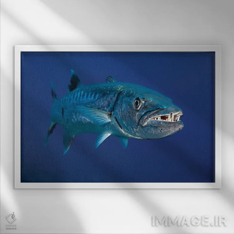 تابلو Red Sea,ماهی بنرفیش بالهدراز (هنیوکوس آکومیناتوس)، دریای سرخ اثر دیوید فلیتهام - نمای قابدار سفید