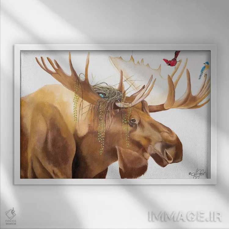 تابلو مفتخورها اثر دایان فیفر - نمای قابدار سفید