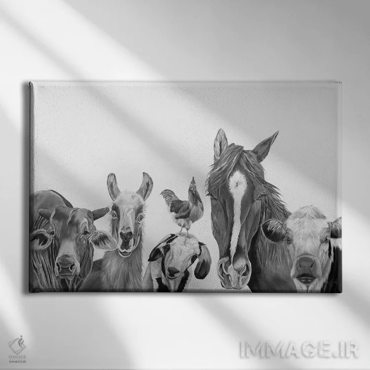 تابلو تیم مزرعه اثر دایان فیفر - نمای روبهرو روی دیوار