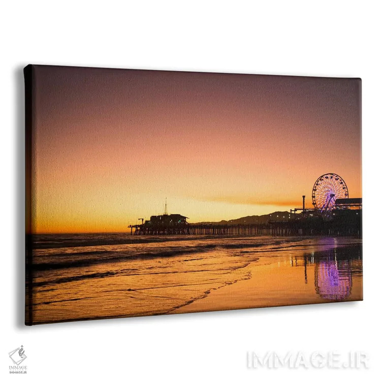 تابلو Santa Monica, California, USA,اسکله سانتا مونیکا در طلوع، سانتا مونیکا، کالیفرنیا، ایالات متحده آمریکا اثر دنیس فلهرتی - نمای پرسپکتیو محصول