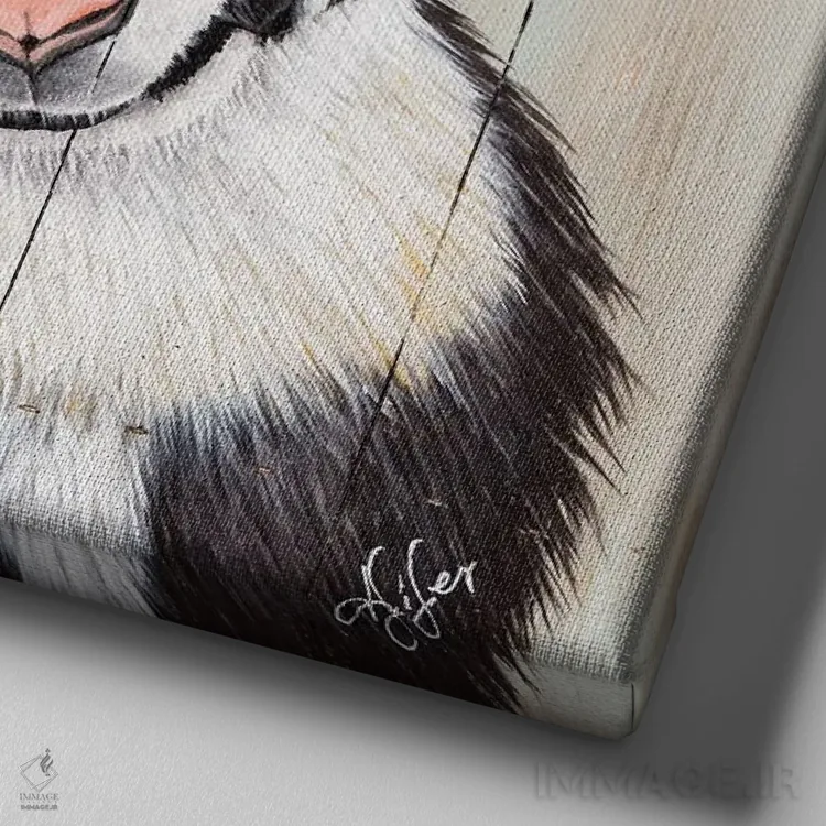 تابلو میخواهی بازی کنیم؟ اثر دایان فیفر - نمای نزدیک بافت بوم