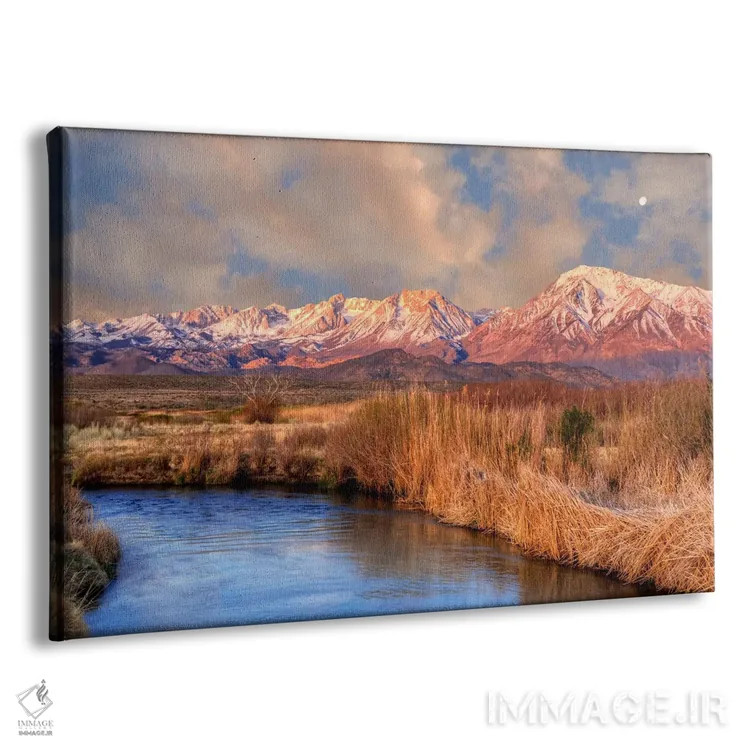 تابلو Sierra Nevada, California, USA,ماه دوردست بر فراز منظره کوهستانی، سیرا نوادا، کالیفرنیا، ایالات متحده آمریکا اثر دنیس فلهرتی - نمای پرسپکتیو محصول