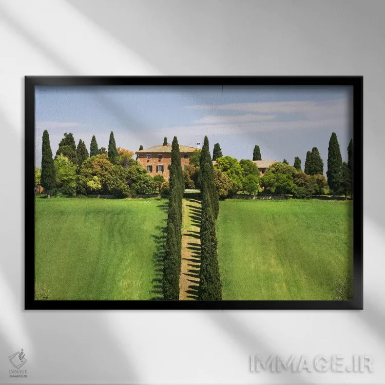 تابلو Val d'Orcia, Tuscany Region, Italy,ملک روستایی، واله دورچیا، منطقه توسکانی، ایتالیا اثر دنیس فلهرتی - نمای قابدار مشکی