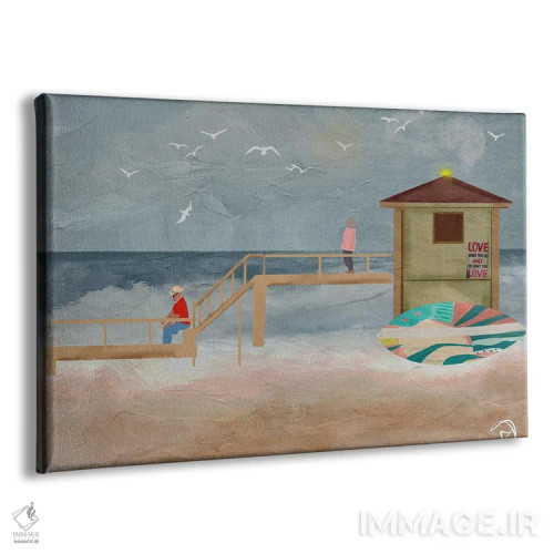 تابلو زوجی در ساحل اثر دارلا فرارا - نمای پرسپکتیو محصول
