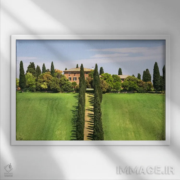تابلو Val d'Orcia, Tuscany Region, Italy,ملک روستایی، واله دورچیا، منطقه توسکانی، ایتالیا اثر دنیس فلهرتی - نمای قابدار سفید